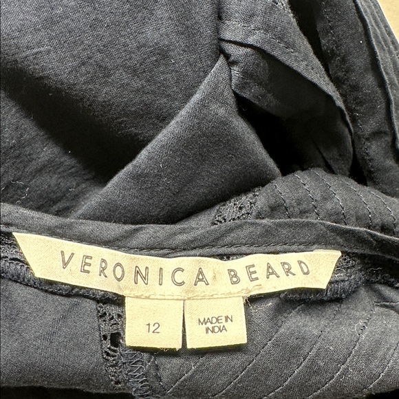 Veronica Beard Addilyn Dress Long Sleeve Button Down Cotton Navy Blue Size 12 - Picture 10 of 12